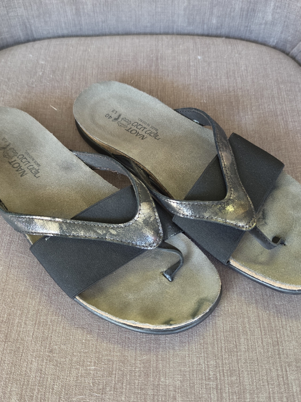 Naot Women's Leather Stretch Sandals Size 40 / US 9 – Made in Israel